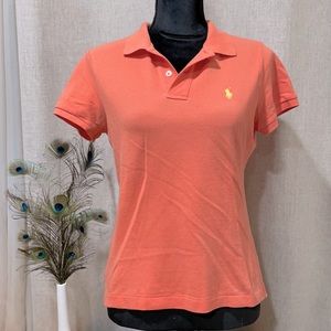 Ralph Lauren skinny polo size medium light orange 100% cotton